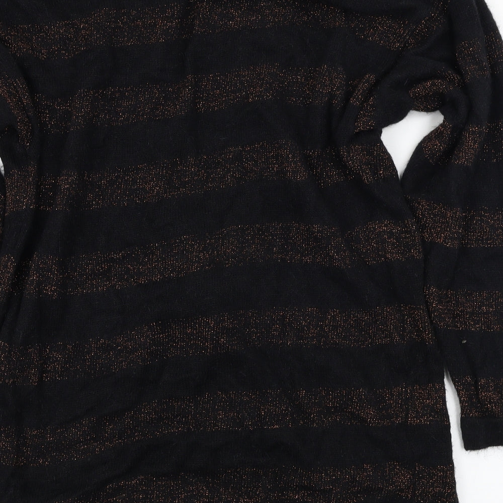 Your Sixth Sense  Womens Black Striped  Cardigan Jumper Size 12