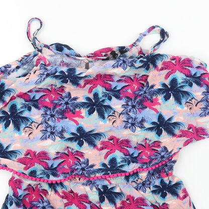 Candy Couture  Girls Blue Floral  Jumpsuit One-Piece Size 13 Years