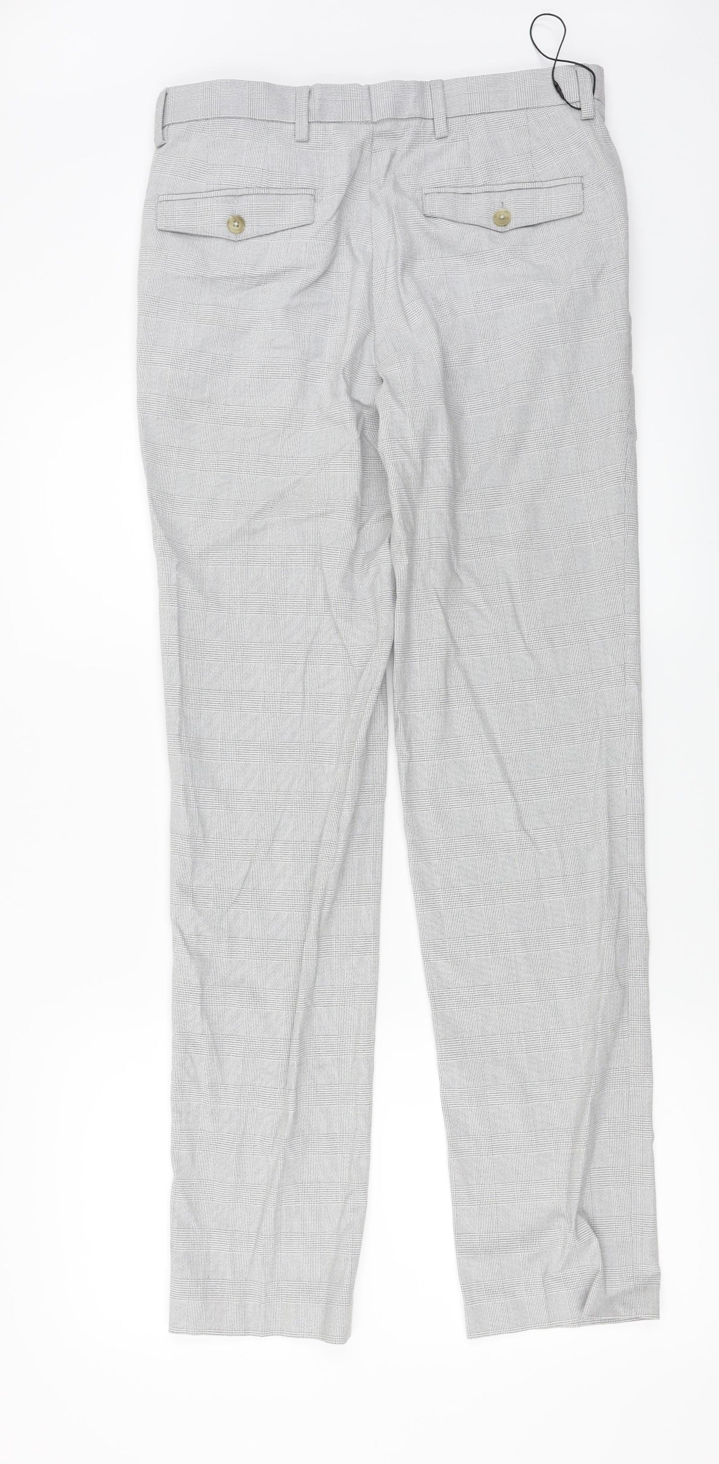 Marks and Spencer  Mens Grey Check  Trousers  Size 30 in L30 in