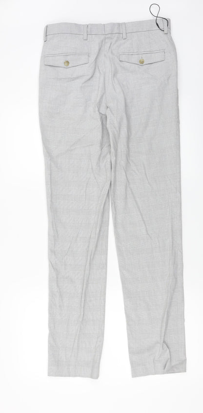 Marks and Spencer  Mens Grey Check  Trousers  Size 30 in L30 in
