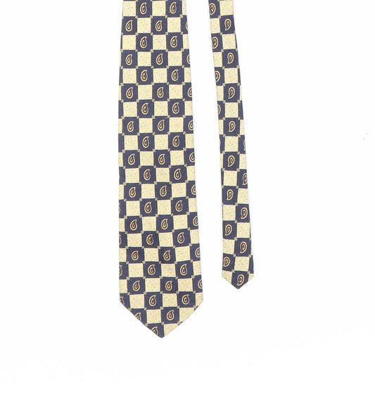 M&S Mens Gold Plaids & Checks  Pointed Tie One Size