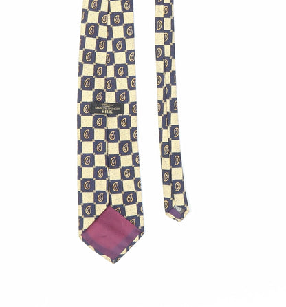 M&S Mens Gold Plaids & Checks  Pointed Tie One Size