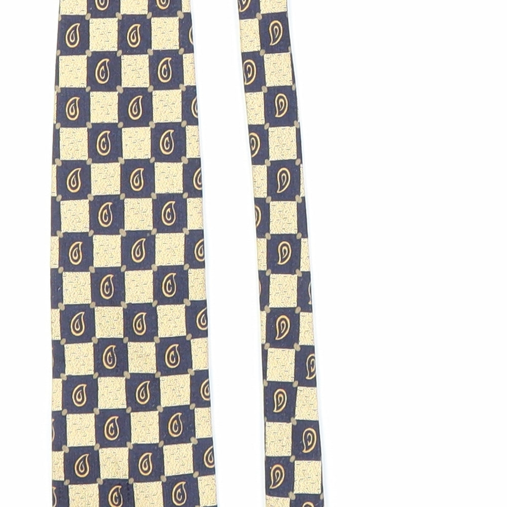 M&S Mens Gold Plaids & Checks  Pointed Tie One Size