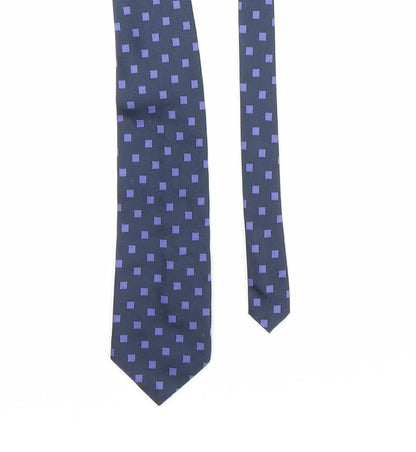M&S Mens Blue Plaids & Checks  Pointed Tie One Size