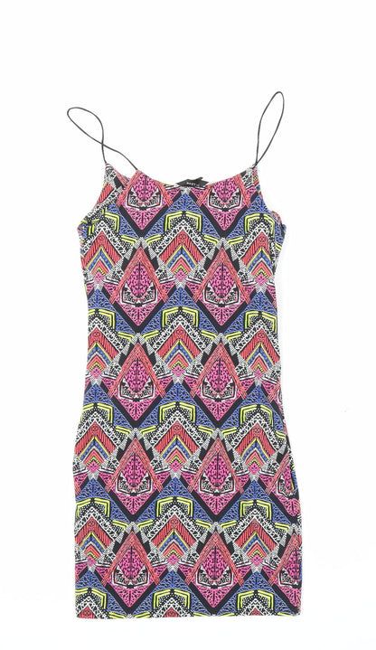 New Look Womens Pink Batik  Bodycon  Size 8