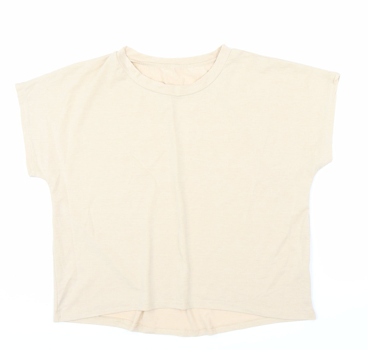 Womens UK Size L Preworn Beige Basic Blouse