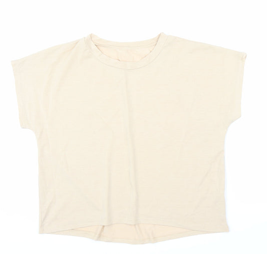 Womens UK Size L Preworn Beige Basic Blouse