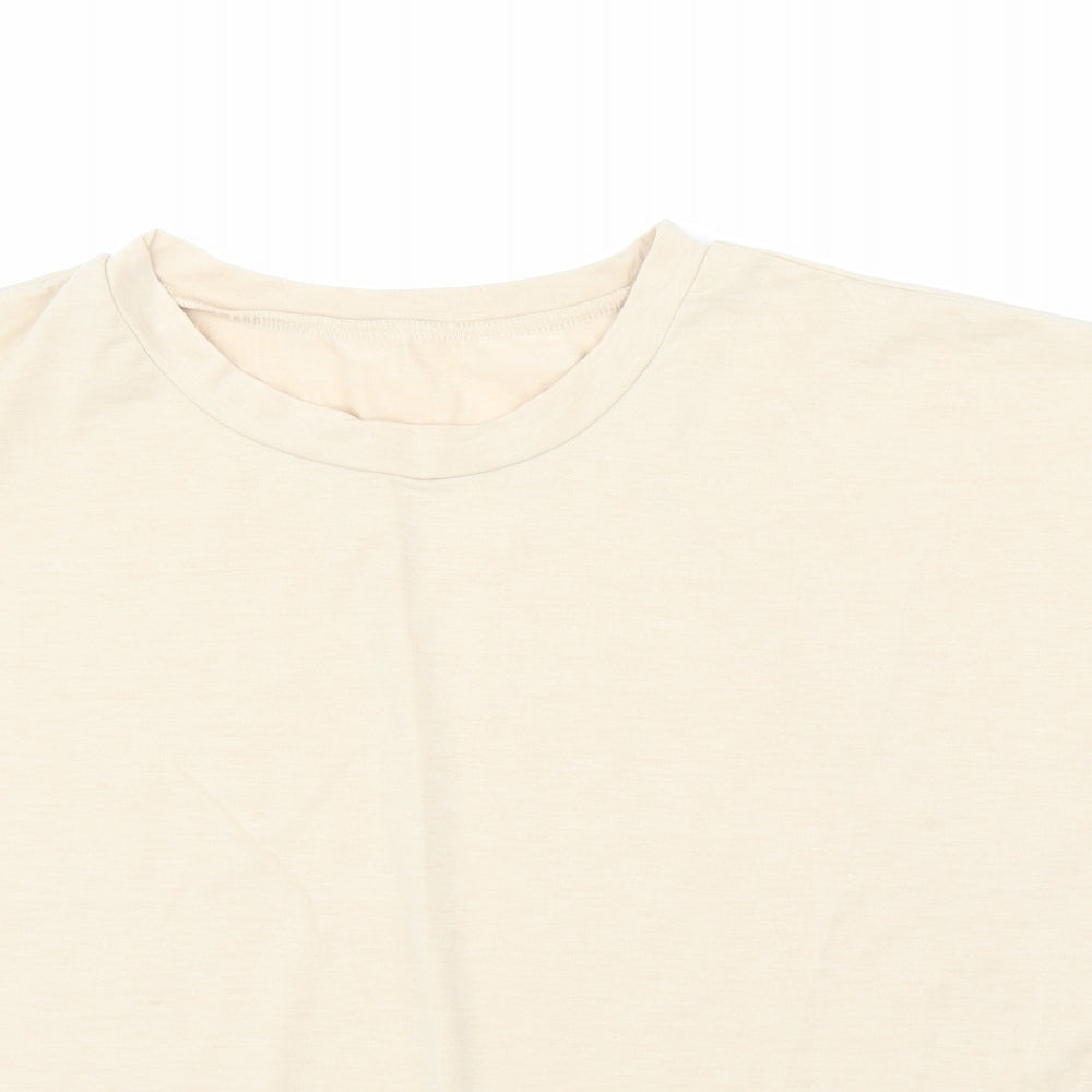 Womens UK Size L Preworn Beige Basic Blouse