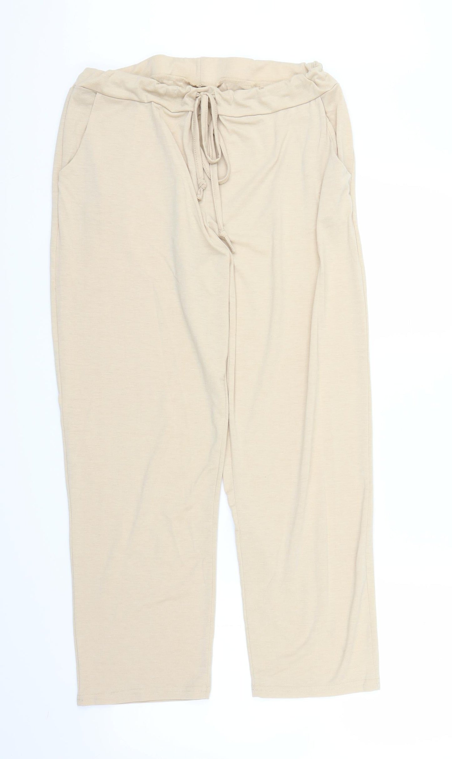 Womens UK Size L Preworn Regular Fit Bloomer Beige Trousers