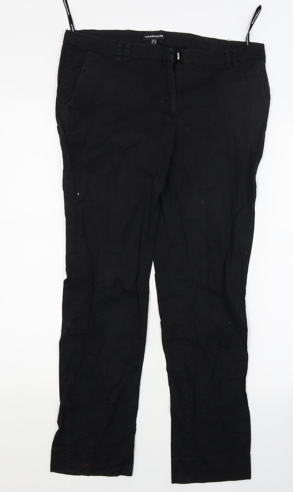 Womens UK Size 12 Warehouse Regular Fit  Black Trousers