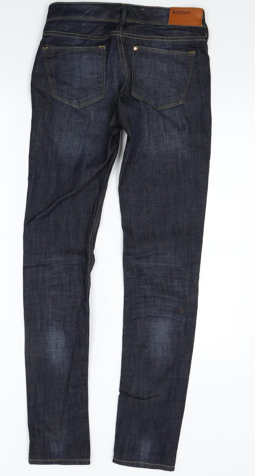 Womens UK Size 25 in H&M Regular Fit Skinny Blue Jeans