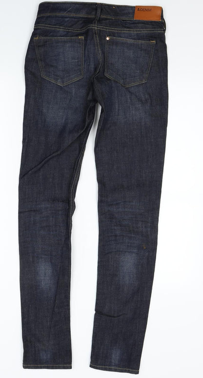 Womens UK Size 25 in H&M Regular Fit Skinny Blue Jeans