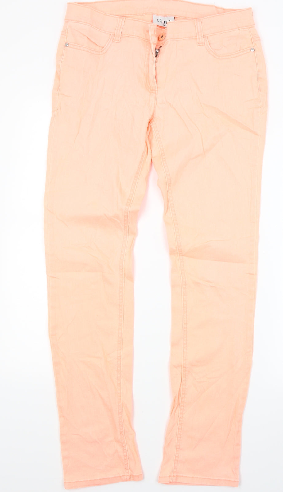 Womens UK Size 10 Gina Regular Fit Skinny Orange Jeans