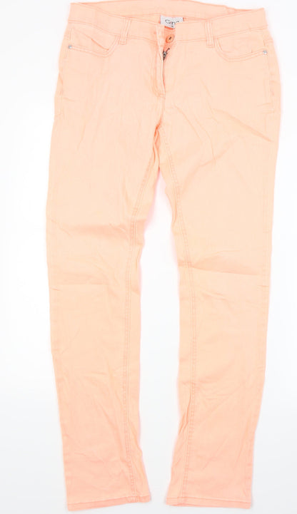 Womens UK Size 10 Gina Regular Fit Skinny Orange Jeans