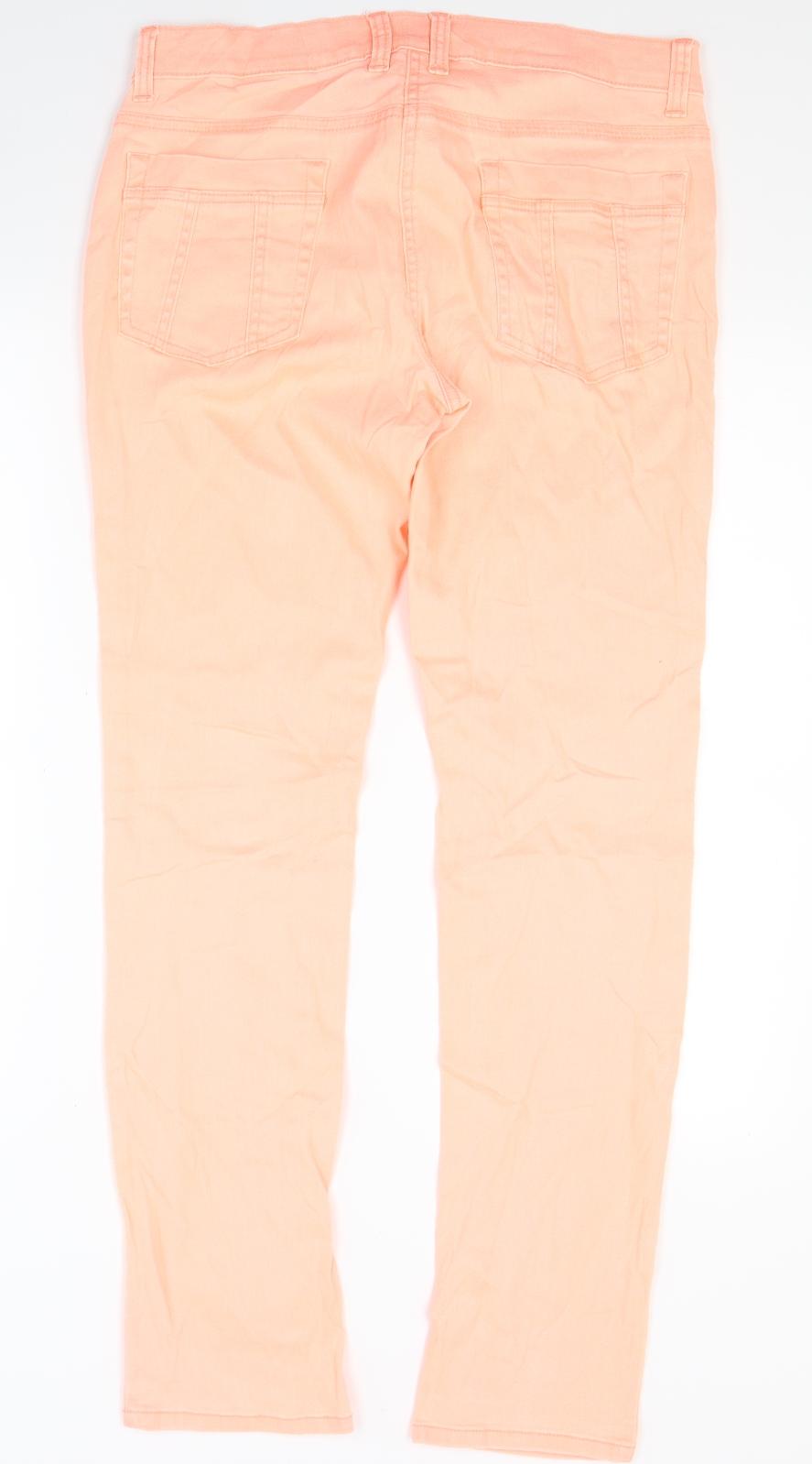Womens UK Size 10 Gina Regular Fit Skinny Orange Jeans