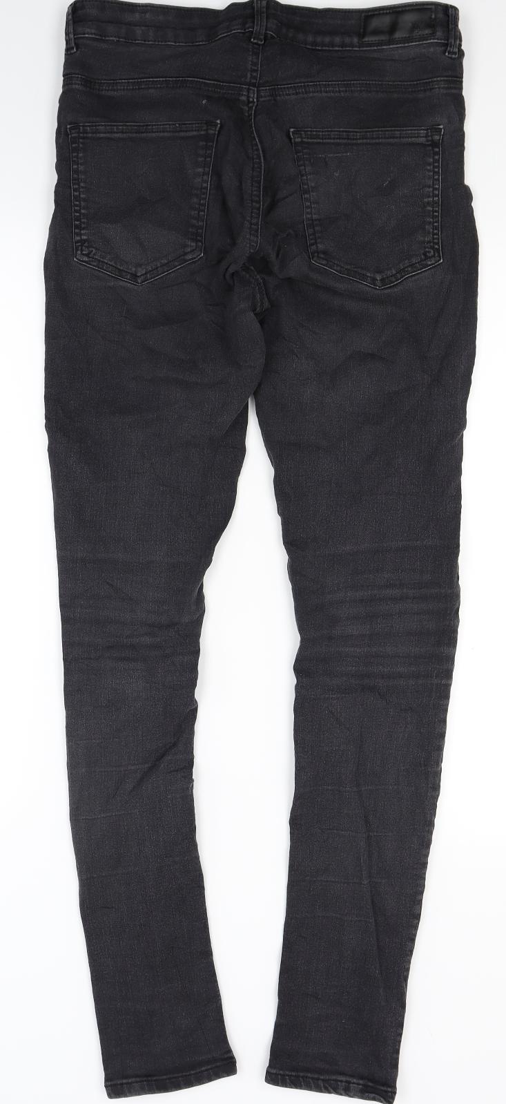 Never denim Womens Black  Denim Skinny Jeans Size M L28 in