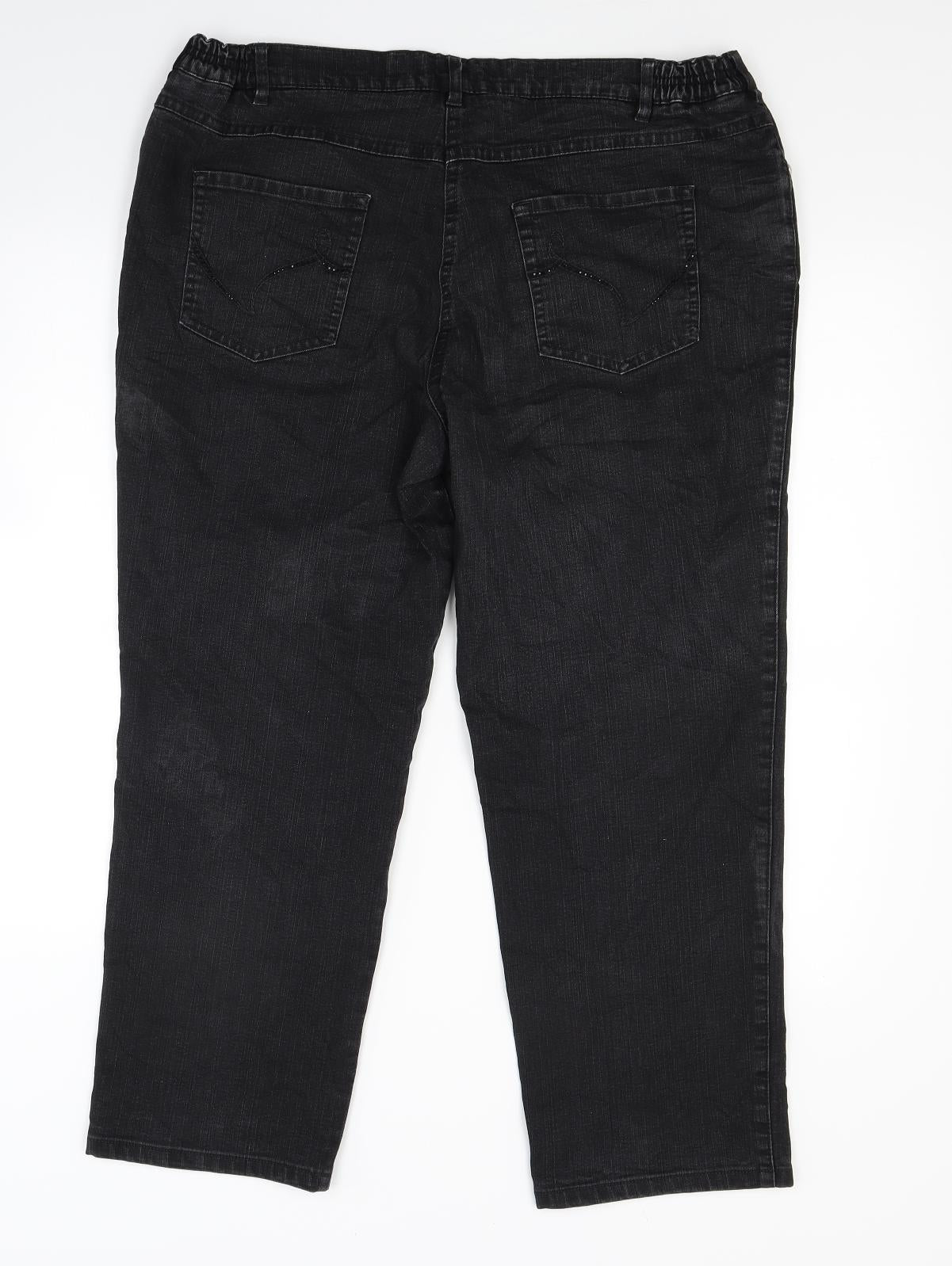 Bexley Womens Black  Denim Capri Jeans Size 34 in L23 in