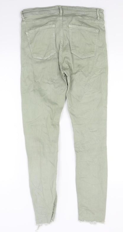 Womens UK Size 8 Preworn Regular Fit Skinny Green Jeans