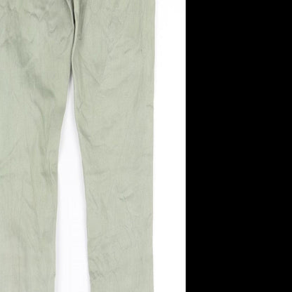 Womens UK Size 8 Preworn Regular Fit Skinny Green Jeans