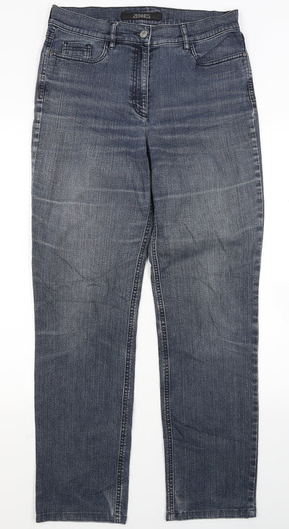 Womens UK Size 12 ZERRES Regular Fit Straight Blue Jeans