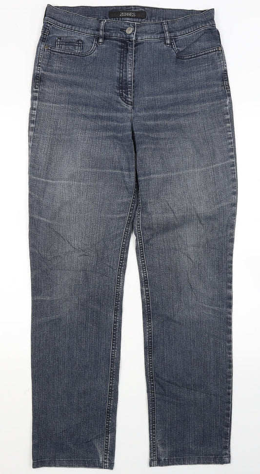 Womens UK Size 12 ZERRES Regular Fit Straight Blue Jeans