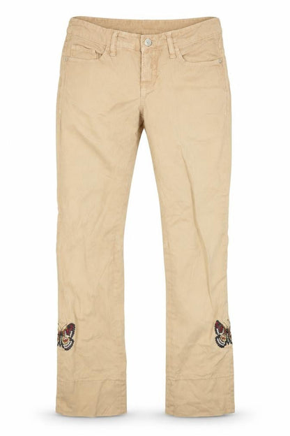 Womens UK Size 28 in Cambio Regular Fit Straight Beige Jeans