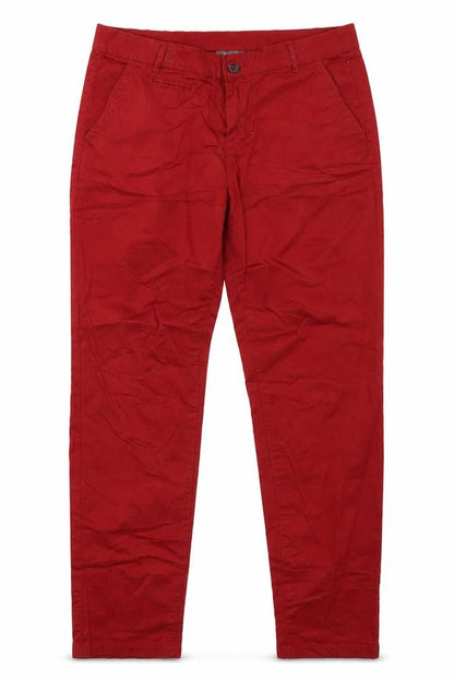 Womens UK Size 10 Yessica Regular Fit Chino Red Trousers