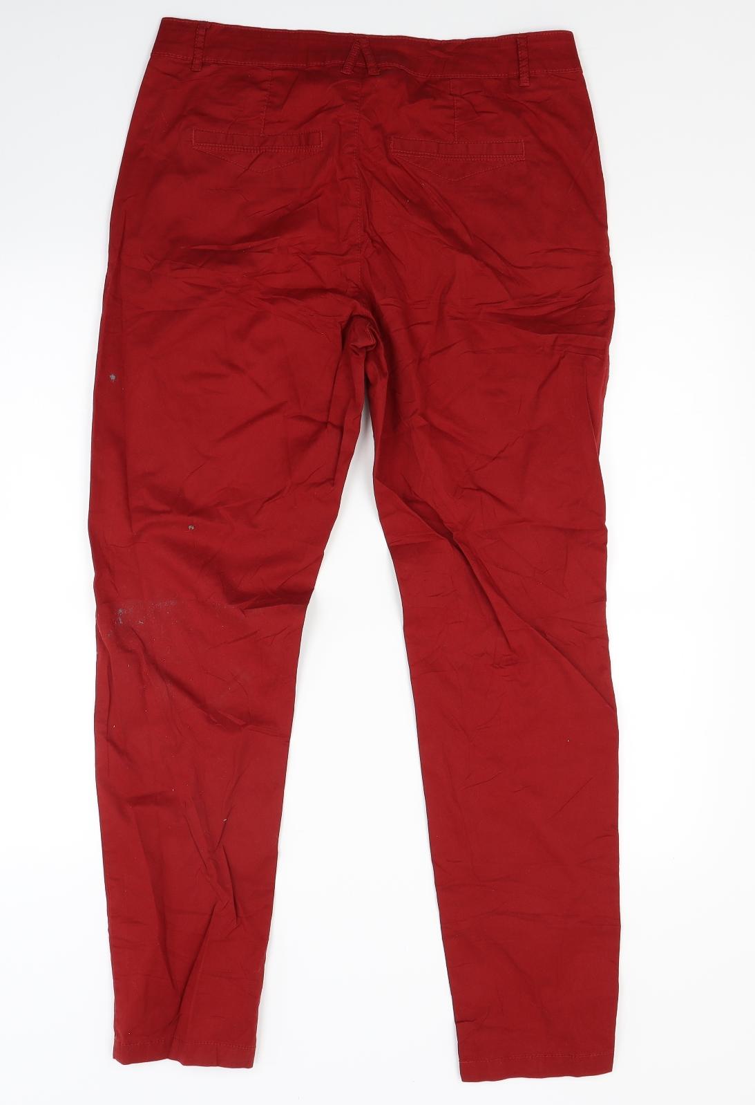 Yessica Womens Red   Chino Trousers Size 10 L27 in