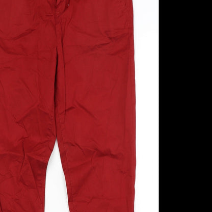 Yessica Womens Red   Chino Trousers Size 10 L27 in
