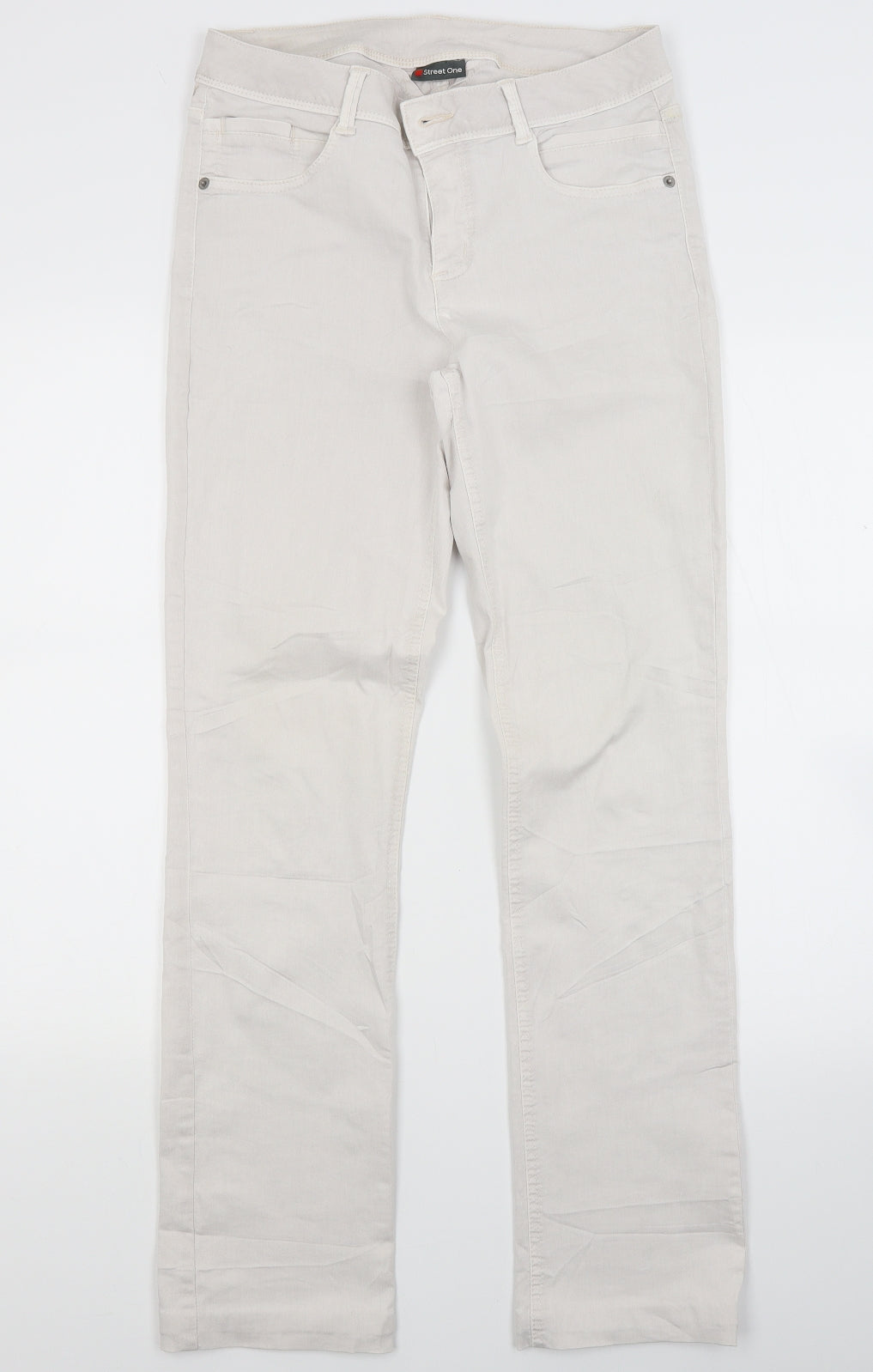 Womens UK Size 29 in Street One Regular Fit Skinny White Jeans