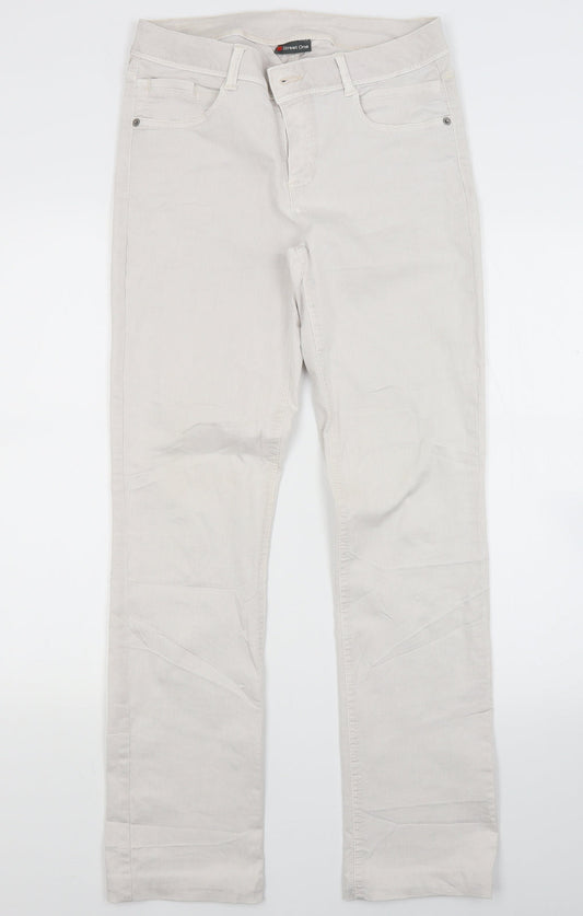 Womens UK Size 29 in Street One Regular Fit Skinny White Jeans