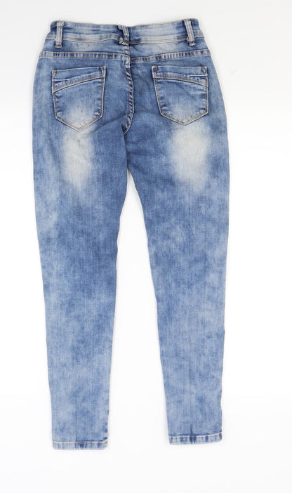Womens UK Size 8 Miss Rj Regular Fit Skinny Blue Jeans