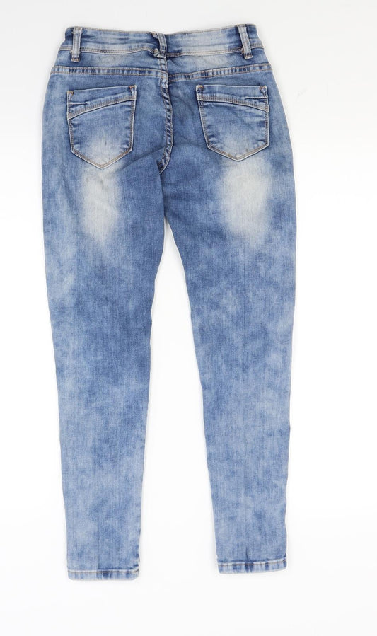 Womens UK Size 8 Miss Rj Regular Fit Skinny Blue Jeans