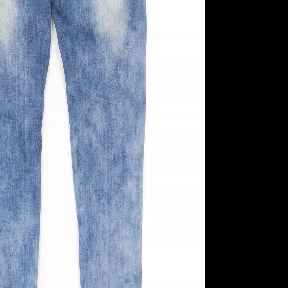 Womens UK Size 8 Miss Rj Regular Fit Skinny Blue Jeans