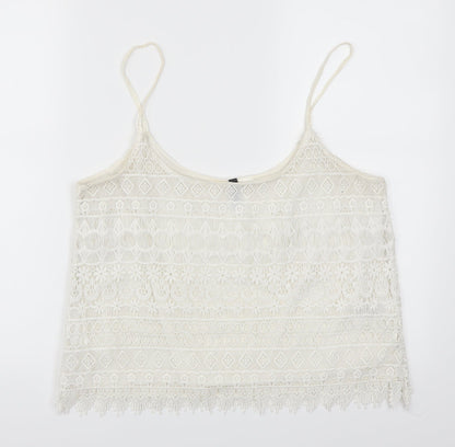Womens UK Size M H&M White Basic Tank