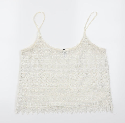 Womens UK Size M H&M White Basic Tank