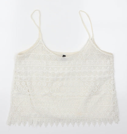 Womens UK Size M H&M White Basic Tank
