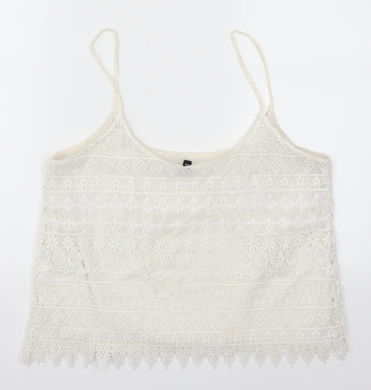 Womens UK Size M H&M White Basic Tank