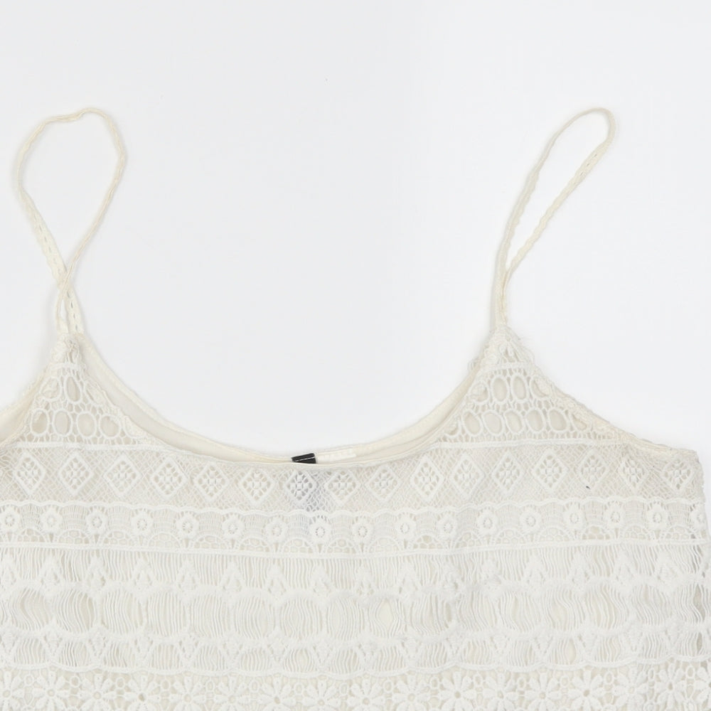 Womens UK Size M H&M White Basic Tank