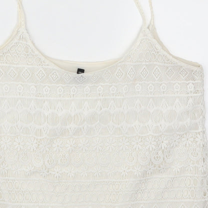 Womens UK Size M H&M White Basic Tank