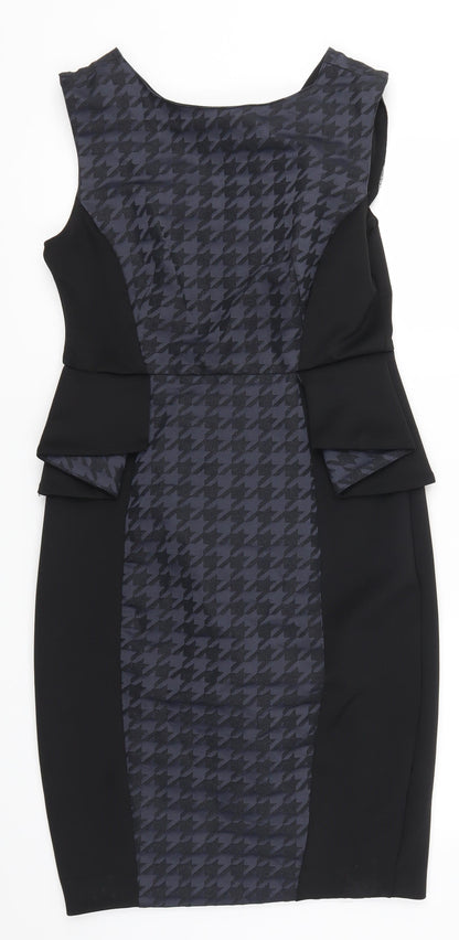 Atmosphere Womens Blue Herringbone  Pencil Dress  Size 12