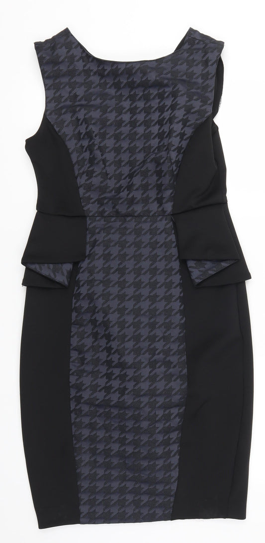 Atmosphere Womens Blue Herringbone  Pencil Dress  Size 12