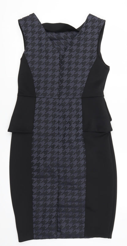 Atmosphere Womens Blue Herringbone  Pencil Dress  Size 12