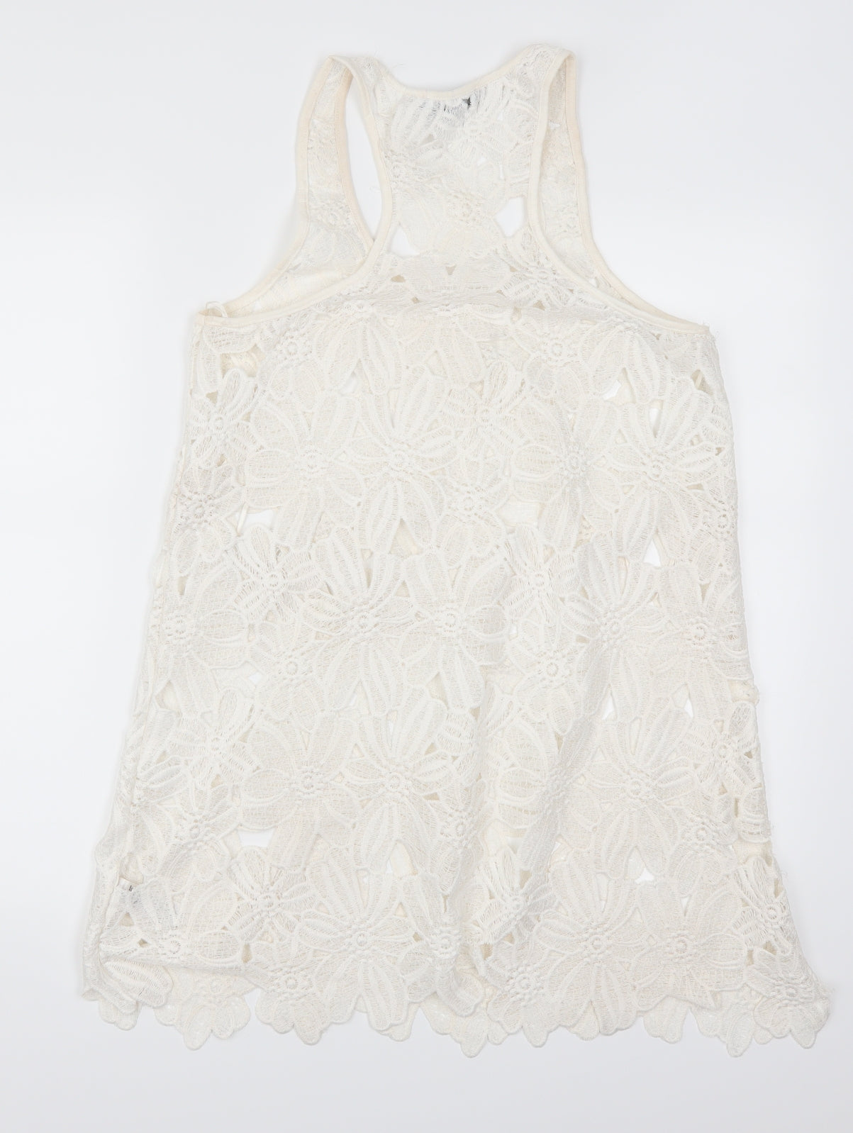 Atmosphere Womens White Floral Lace Basic Tank Size M