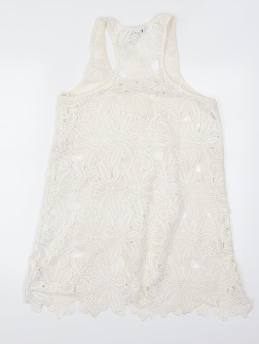 Atmosphere Womens White Floral Lace Basic Tank Size M