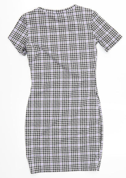 H&M Womens Purple Houndstooth  Mini  Size S
