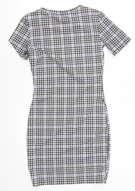 H&M Womens Purple Houndstooth  Mini  Size S