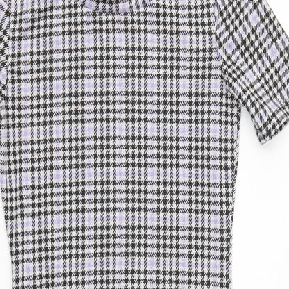 H&M Womens Purple Houndstooth  Mini  Size S