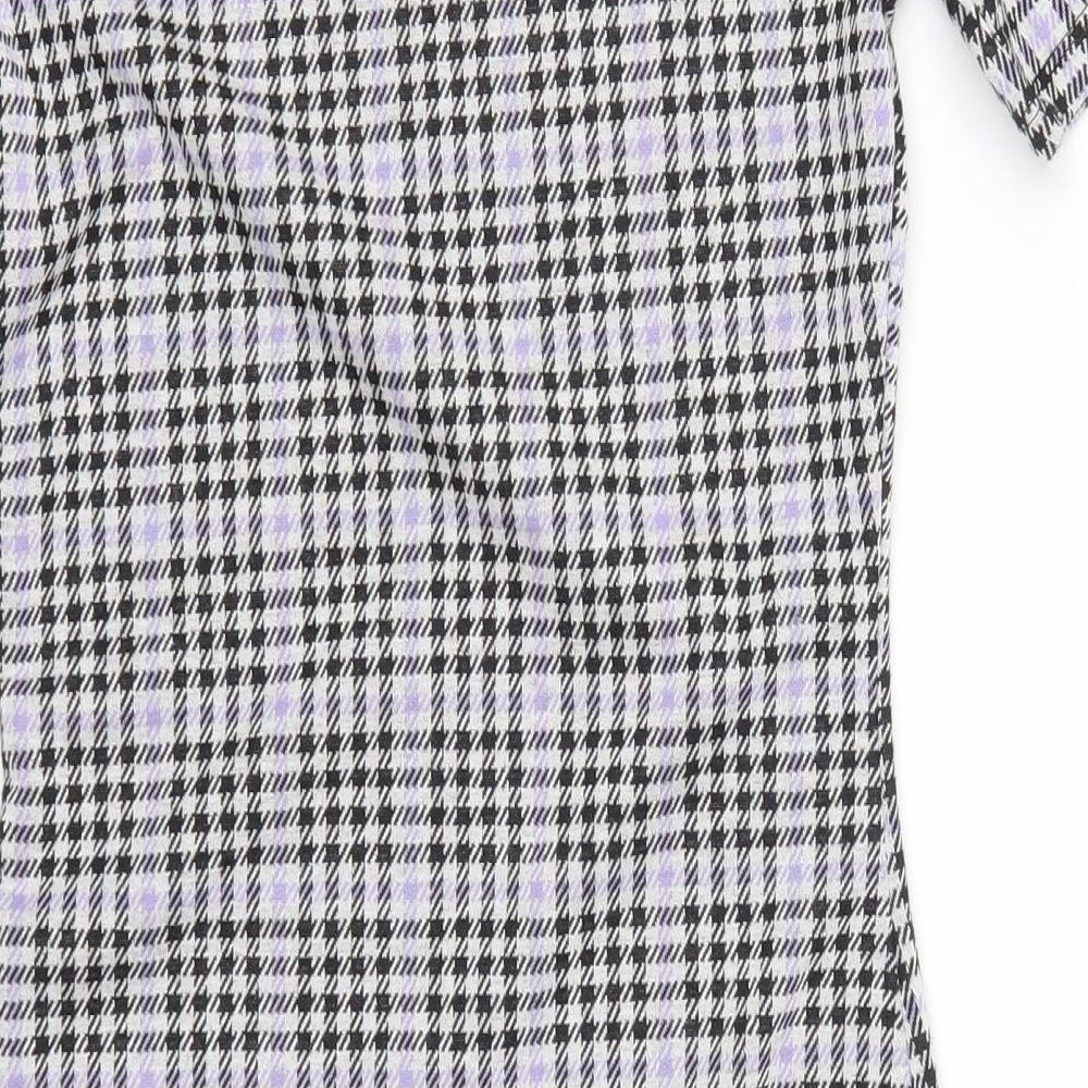 H&M Womens Purple Houndstooth  Mini  Size S