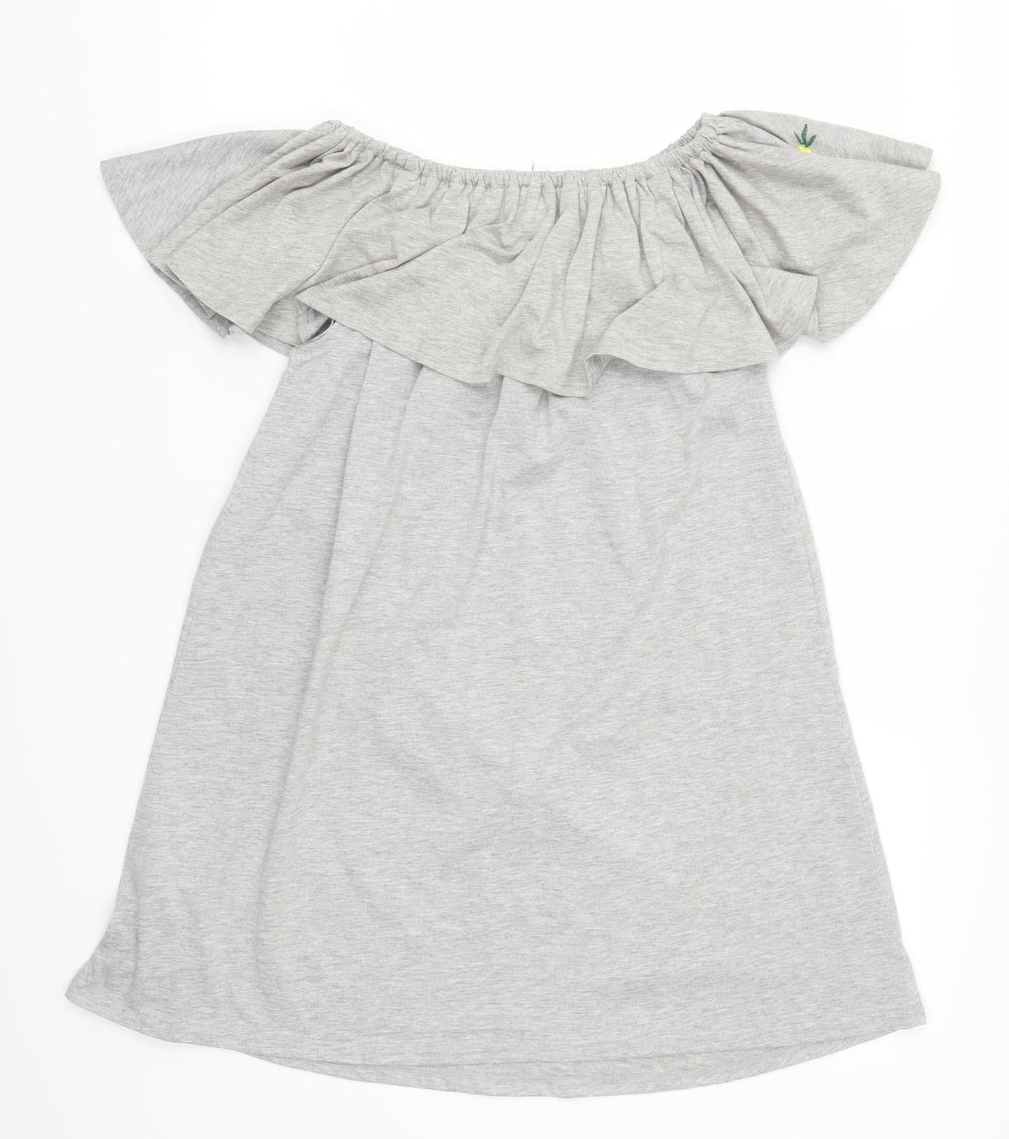New Look Womens Grey Floral  A-Line  Size 8